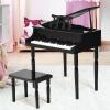 imageGoplus 30Key Classical Kids Piano Mini Grand Piano Wooden LearntoPlay Musical Instrument Toy with Bench Piano Lid Music Rack Gift for Boys Girls Aged 2 Baby Toddler 4 Straight LegBlue4 Straight LegBlack