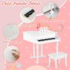 imageGoplus 30Key Classical Kids Piano Mini Grand Piano Wooden LearntoPlay Musical Instrument Toy with Bench Piano Lid Music Rack Gift for Boys Girls Aged 2 Baby Toddler 4 Straight LegBlue3 Straight LegWhite