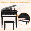 imageGoplus 30Key Classical Kids Piano Mini Grand Piano Wooden LearntoPlay Musical Instrument Toy with Bench Piano Lid Music Rack Gift for Boys Girls Aged 2 Baby Toddler 4 Straight LegBlue4 Straight LegBlack