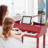 imageGoplus 30Key Classical Kids Piano Mini Grand Piano Wooden LearntoPlay Musical Instrument Toy with Bench Piano Lid Music Rack Gift for Boys Girls Aged 2 Baby Toddler 4 Straight LegBlue4 Straight LegRed