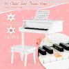 imageGoplus 30Key Classical Kids Piano Mini Grand Piano Wooden LearntoPlay Musical Instrument Toy with Bench Piano Lid Music Rack Gift for Boys Girls Aged 2 Baby Toddler 4 Straight LegBlue3 Straight LegWhite