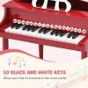 imageGoplus 30Key Classical Kids Piano Mini Grand Piano Wooden LearntoPlay Musical Instrument Toy with Bench Piano Lid Music Rack Gift for Boys Girls Aged 2 Baby Toddler 4 Straight LegBlue4 Straight LegRed