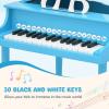 imageGoplus 30Key Classical Kids Piano Mini Grand Piano Wooden LearntoPlay Musical Instrument Toy with Bench Piano Lid Music Rack Gift for Boys Girls Aged 2 Baby Toddler 4 Straight LegBlue4 Straight LegBlue