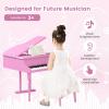 imageGoplus 30Key Classical Kids Piano Mini Grand Piano Wooden LearntoPlay Musical Instrument Toy with Bench Piano Lid Music Rack Gift for Boys Girls Aged 2 Baby Toddler 4 Straight LegBlue3 Straight LegPink