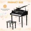 imageGoplus 30Key Classical Kids Piano Mini Grand Piano Wooden LearntoPlay Musical Instrument Toy with Bench Piano Lid Music Rack Gift for Boys Girls Aged 2 Baby Toddler 4 Straight LegBlue4 Straight LegBlack
