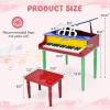 imageGoplus 30Key Classical Kids Piano Mini Grand Piano Wooden LearntoPlay Musical Instrument Toy with Bench Piano Lid Music Rack Gift for Boys Girls Aged 2 Baby Toddler 4 Straight LegBlue4 Straight LegColorful