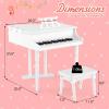 imageGoplus 30Key Classical Kids Piano Mini Grand Piano Wooden LearntoPlay Musical Instrument Toy with Bench Piano Lid Music Rack Gift for Boys Girls Aged 2 Baby Toddler 4 Straight LegBlue3 Straight LegWhite