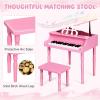 imageGoplus 30Key Classical Kids Piano Mini Grand Piano Wooden LearntoPlay Musical Instrument Toy with Bench Piano Lid Music Rack Gift for Boys Girls Aged 2 Baby Toddler 4 Straight LegBlue4 Straight LegPink