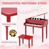 imageGoplus 30Key Classical Kids Piano Mini Grand Piano Wooden LearntoPlay Musical Instrument Toy with Bench Piano Lid Music Rack Gift for Boys Girls Aged 2 Baby Toddler 4 Straight LegBlue4 Straight LegRed