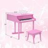 imageGoplus 30Key Classical Kids Piano Mini Grand Piano Wooden LearntoPlay Musical Instrument Toy with Bench Piano Lid Music Rack Gift for Boys Girls Aged 2 Baby Toddler 4 Straight LegBlue3 Straight LegPink