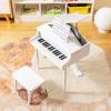 imageGoplus 30Key Classical Kids Piano Mini Grand Piano Wooden LearntoPlay Musical Instrument Toy with Bench Piano Lid Music Rack Gift for Boys Girls Aged 2 Baby Toddler 4 Straight LegBlue3 Straight LegWhite