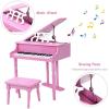 imageGoplus 30Key Classical Kids Piano Mini Grand Piano Wooden LearntoPlay Musical Instrument Toy with Bench Piano Lid Music Rack Gift for Boys Girls Aged 2 Baby Toddler 4 Straight LegBlue3 Straight LegPink