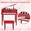 imageGoplus 30Key Classical Kids Piano Mini Grand Piano Wooden LearntoPlay Musical Instrument Toy with Bench Piano Lid Music Rack Gift for Boys Girls Aged 2 Baby Toddler 4 Straight LegBlue4 Straight LegRed