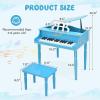 imageGoplus 30Key Classical Kids Piano Mini Grand Piano Wooden LearntoPlay Musical Instrument Toy with Bench Piano Lid Music Rack Gift for Boys Girls Aged 2 Baby Toddler 4 Straight LegBlue4 Straight LegBlue