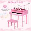 imageGoplus 30Key Classical Kids Piano Mini Grand Piano Wooden LearntoPlay Musical Instrument Toy with Bench Piano Lid Music Rack Gift for Boys Girls Aged 2 Baby Toddler 4 Straight LegBlue4 Straight LegPink