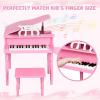 imageGoplus 30Key Classical Kids Piano Mini Grand Piano Wooden LearntoPlay Musical Instrument Toy with Bench Piano Lid Music Rack Gift for Boys Girls Aged 2 Baby Toddler 4 Straight LegBlue4 Straight LegPink