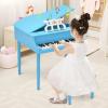 imageGoplus 30Key Classical Kids Piano Mini Grand Piano Wooden LearntoPlay Musical Instrument Toy with Bench Piano Lid Music Rack Gift for Boys Girls Aged 2 Baby Toddler 4 Straight LegBlue4 Straight LegBlue