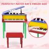 imageGoplus 30Key Classical Kids Piano Mini Grand Piano Wooden LearntoPlay Musical Instrument Toy with Bench Piano Lid Music Rack Gift for Boys Girls Aged 2 Baby Toddler 4 Straight LegBlue4 Straight LegColorful