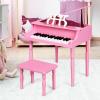 imageGoplus 30Key Classical Kids Piano Mini Grand Piano Wooden LearntoPlay Musical Instrument Toy with Bench Piano Lid Music Rack Gift for Boys Girls Aged 2 Baby Toddler 4 Straight LegBlue4 Straight LegPink