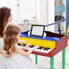 imageGoplus 30Key Classical Kids Piano Mini Grand Piano Wooden LearntoPlay Musical Instrument Toy with Bench Piano Lid Music Rack Gift for Boys Girls Aged 2 Baby Toddler 4 Straight LegBlue4 Straight LegColorful