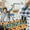 imageGoplus 48 Foosball Table Wooden Soccer Games Table w 2 Footballs Score Keepers Indoor Home Game Room Arcade Competition Sized Football Table for Adult Kids YouthWood