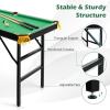 imageGoplus 48quot Pool Table Foldable Billiards Table with 2 Cue Sticks 16 Balls Triangle 2 Chalks Brush Portable Compact Folding Pool Game Table for Kids Adults FamilyGreen