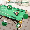 imageGoplus 48quot Pool Table Foldable Billiards Table with 2 Cue Sticks 16 Balls Triangle 2 Chalks Brush Portable Compact Folding Pool Game Table for Kids Adults FamilyGreen