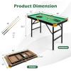 imageGoplus 48quot Pool Table Foldable Billiards Table with 2 Cue Sticks 16 Balls Triangle 2 Chalks Brush Portable Compact Folding Pool Game Table for Kids Adults FamilyGreen