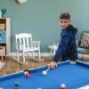 imageGoplus 48quot Pool Table Foldable Billiards Table with 2 Cue Sticks 16 Balls Triangle 2 Chalks Brush Portable Compact Folding Pool Game Table for Kids Adults FamilyBlue