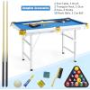 imageGoplus 48quot Pool Table Foldable Billiards Table with 2 Cue Sticks 16 Balls Triangle 2 Chalks Brush Portable Compact Folding Pool Game Table for Kids Adults FamilyBlue