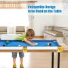 imageGoplus 48quot Pool Table Foldable Billiards Table with 2 Cue Sticks 16 Balls Triangle 2 Chalks Brush Portable Compact Folding Pool Game Table for Kids Adults FamilyBlue