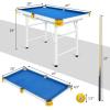 imageGoplus 48quot Pool Table Foldable Billiards Table with 2 Cue Sticks 16 Balls Triangle 2 Chalks Brush Portable Compact Folding Pool Game Table for Kids Adults FamilyBlue