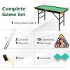 imageGoplus 48quot Pool Table Foldable Billiards Table with 2 Cue Sticks 16 Balls Triangle 2 Chalks Brush Portable Compact Folding Pool Game Table for Kids Adults FamilyGreen