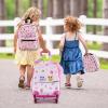 imageGoplus 5 Piece Kids Luggage Set 16 Carry on Suitcase w13 Backpack Neck Pillow Hardside Spinner Toddler Luggage Travel Rolling Suitcase for Boys Girls Gifts Navy Space DinoPink  Owl