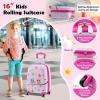 imageGoplus 5 Piece Kids Luggage Set 16 Carry on Suitcase w13 Backpack Neck Pillow Hardside Spinner Toddler Luggage Travel Rolling Suitcase for Boys Girls Gifts Pink OwlPink  Owl