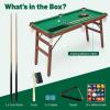 imageGoplus 55 Pool Table Set Folding Billiards Table 2 Cue Sticks 16 Balls 2 Chalks Triangle Brush Foldable Legs Portable Game Table for Kids Adults Family Game Room Bar Office