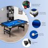 imageGoplus 6 FT Folding Pool Table 76 Inch Portable Billiard Tables for Adults WFoldable ampamp Locking Legs Adjustable Feet Full Accessory Kit of 2 Cues 16 Billiard Balls Triangle Brush Chalk