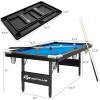 imageGoplus 6 FT Folding Pool Table 76 Inch Portable Billiard Tables for Adults WFoldable ampamp Locking Legs Adjustable Feet Full Accessory Kit of 2 Cues 16 Billiard Balls Triangle Brush Chalk
