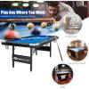 imageGoplus 6 FT Folding Pool Table 76 Inch Portable Billiard Tables for Adults WFoldable ampamp Locking Legs Adjustable Feet Full Accessory Kit of 2 Cues 16 Billiard Balls Triangle Brush Chalk