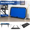 imageGoplus 6 FT Folding Pool Table 76 Inch Portable Billiard Tables for Adults WFoldable ampamp Locking Legs Adjustable Feet Full Accessory Kit of 2 Cues 16 Billiard Balls Triangle Brush Chalk