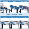 imageGoplus 6in1 Multi Game Table Combo Game Table wBasketball Billiards Ping Pong Hockey Shuffleboard Bowling Adults Space Saving Combination Game Table Set for Party Game Room Arcade