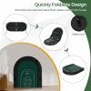 imageGoplus 72 Poker Table Foldable 8 Players Card Board Game Table wDeep Metal Cup Holders Casino Grade Felt Portable Folding Oval Blackjack Table for Texas Holdem No Assembly Required BlackGreen