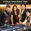 imageGoplus 72 Poker Table Foldable 8 Players Card Board Game Table wDeep Metal Cup Holders Casino Grade Felt Portable Folding Oval Blackjack Table for Texas Holdem No Assembly Required BlackBlue