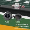imageGoplus 72 Poker Table Foldable 8 Players Card Board Game Table wDeep Metal Cup Holders Casino Grade Felt Portable Folding Oval Blackjack Table for Texas Holdem No Assembly Required BlackGreen
