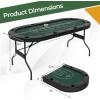 imageGoplus 72 Poker Table Foldable 8 Players Card Board Game Table wDeep Metal Cup Holders Casino Grade Felt Portable Folding Oval Blackjack Table for Texas Holdem No Assembly Required BlackGreen