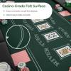 imageGoplus 72 Poker Table Foldable 8 Players Card Board Game Table wDeep Metal Cup Holders Casino Grade Felt Portable Folding Oval Blackjack Table for Texas Holdem No Assembly Required BlackGreen