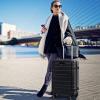 imageGoplus Carry On Luggage 20 Inch PC Hardside Suitcase with Front Pocket Foldable Tabletop USB Charging Port Double TSA Lock Spinner Wheels Lightweight Spinner Trolley for Business Trips