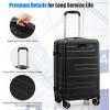 imageGoplus Carry On Luggage 20 Inch PC Hardside Suitcase with Front Pocket Foldable Tabletop USB Charging Port Double TSA Lock Spinner Wheels Lightweight Spinner Trolley for Business Trips