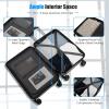 imageGoplus Carry On Luggage 20 Inch PC Hardside Suitcase with Front Pocket Foldable Tabletop USB Charging Port Double TSA Lock Spinner Wheels Lightweight Spinner Trolley for Business Trips