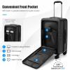 imageGoplus Carry On Luggage 20 Inch PC Hardside Suitcase with Front Pocket Foldable Tabletop USB Charging Port Double TSA Lock Spinner Wheels Lightweight Spinner Trolley for Business Trips
